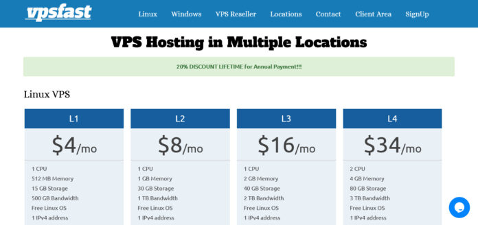 Vpsfast.net Web Hosting Review: 20% DISCOUNT LIFETIME for Annual Payment!!!