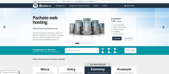 Gazduire Web Hosting Review: Uptime Guaranteed from 99.9%