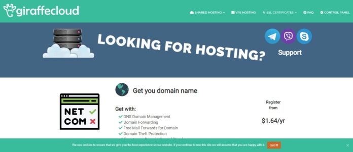 Giraffecloud Web Hosting Review: Easy to use Domain Control Panel