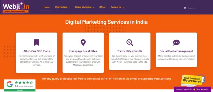 Webji Web Hosting Review: Digital Marketing Services in India