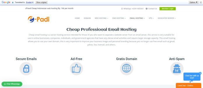 E-padi Web Hosting Review: Cheap Professional Email Hosting