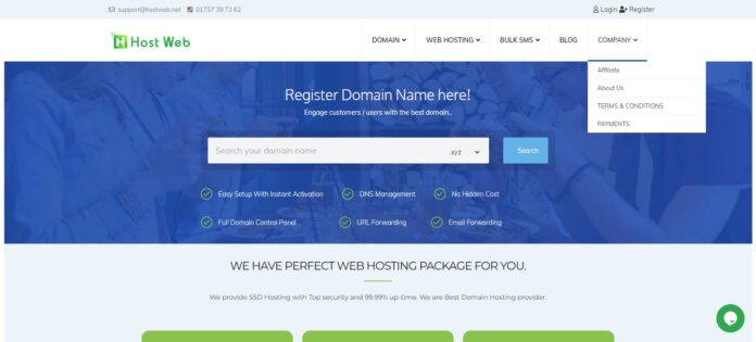 Hostweb Web Hosting Review: Easy Setup With Instant Activation