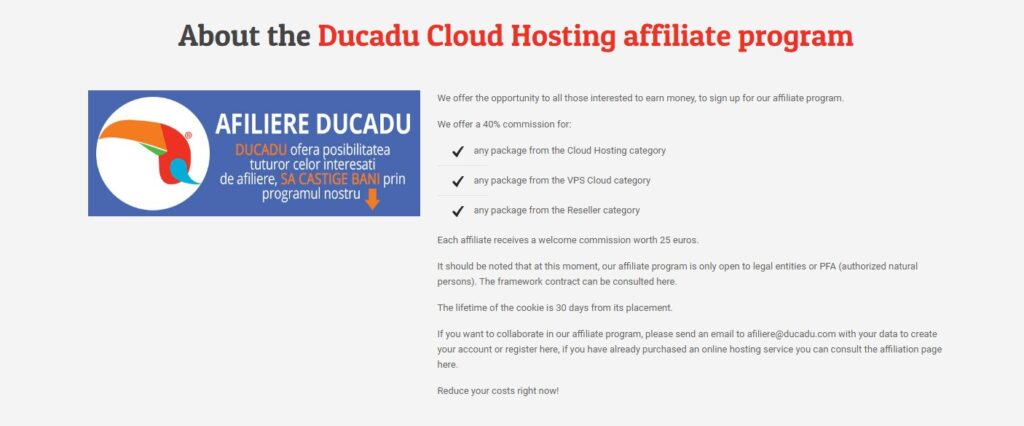 Ducadu affiliate program